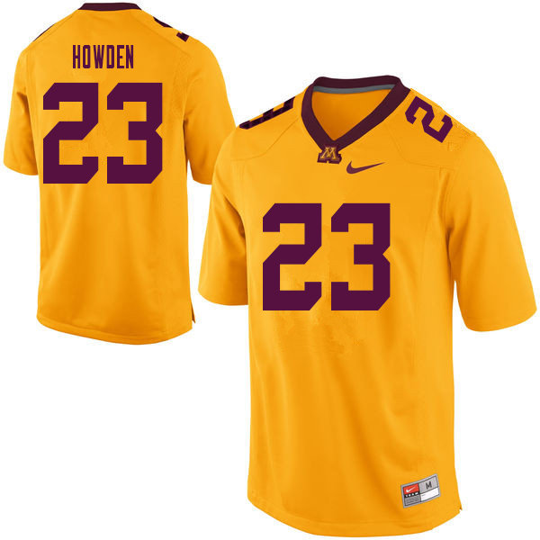 Men #23 Jordan Howden Minnesota Golden Gophers College Football Jerseys Sale-Yellow